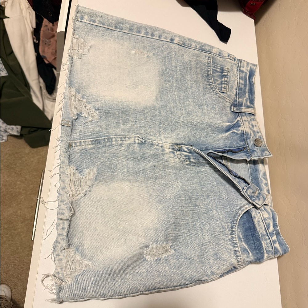 SHEIN Light Blue Denim Shorts